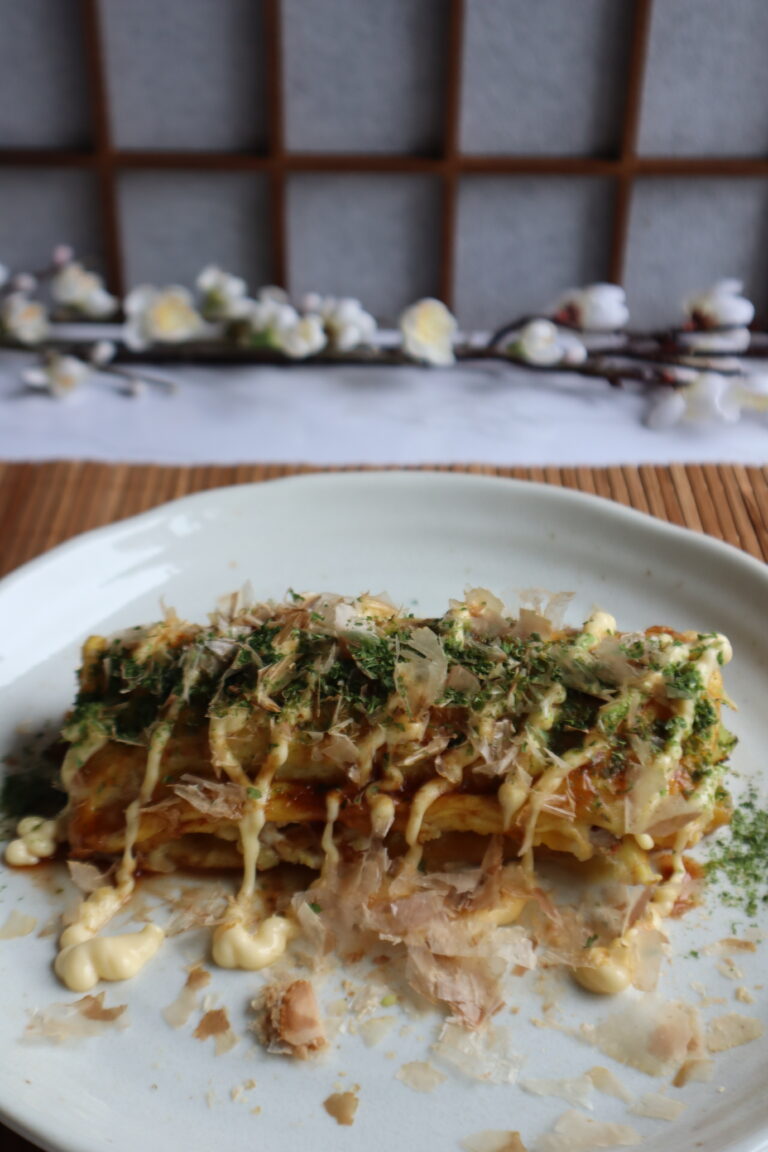 Tonpeiyaki (Japanese Pork & Cabbage Omelet)